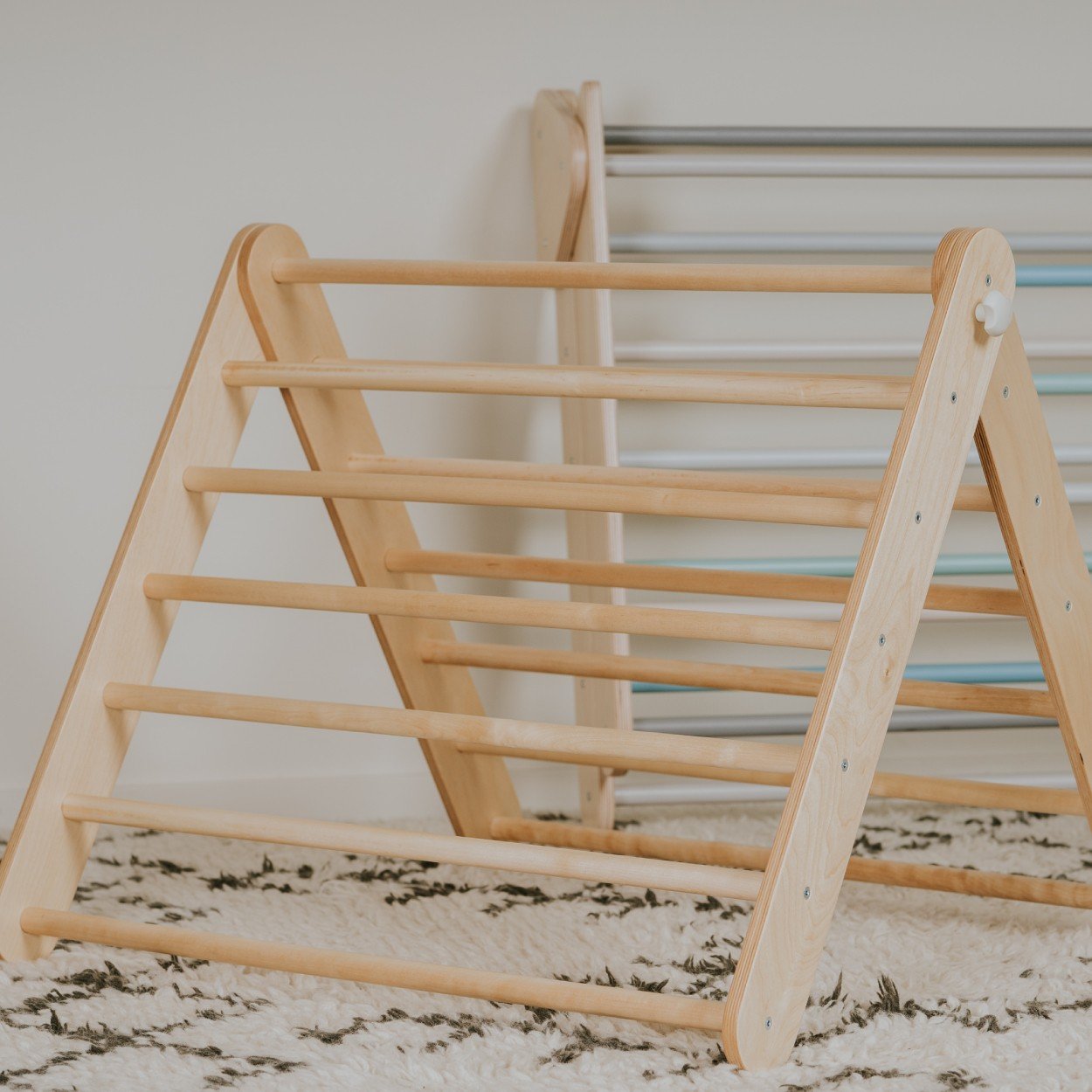 Vaikiškas laipiojimo trikampis - sienelė 2in1 | Natūralios spalvos - Image 9