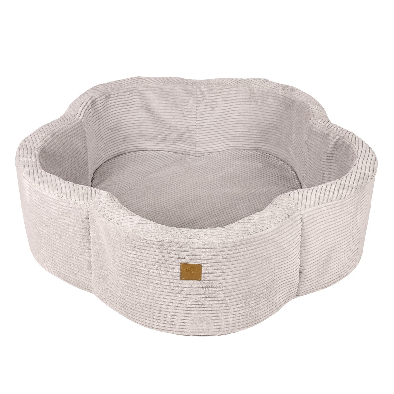 Gėlės formos kamuoliukų baseinas | Smėlio spalvos veliūras - Image 2