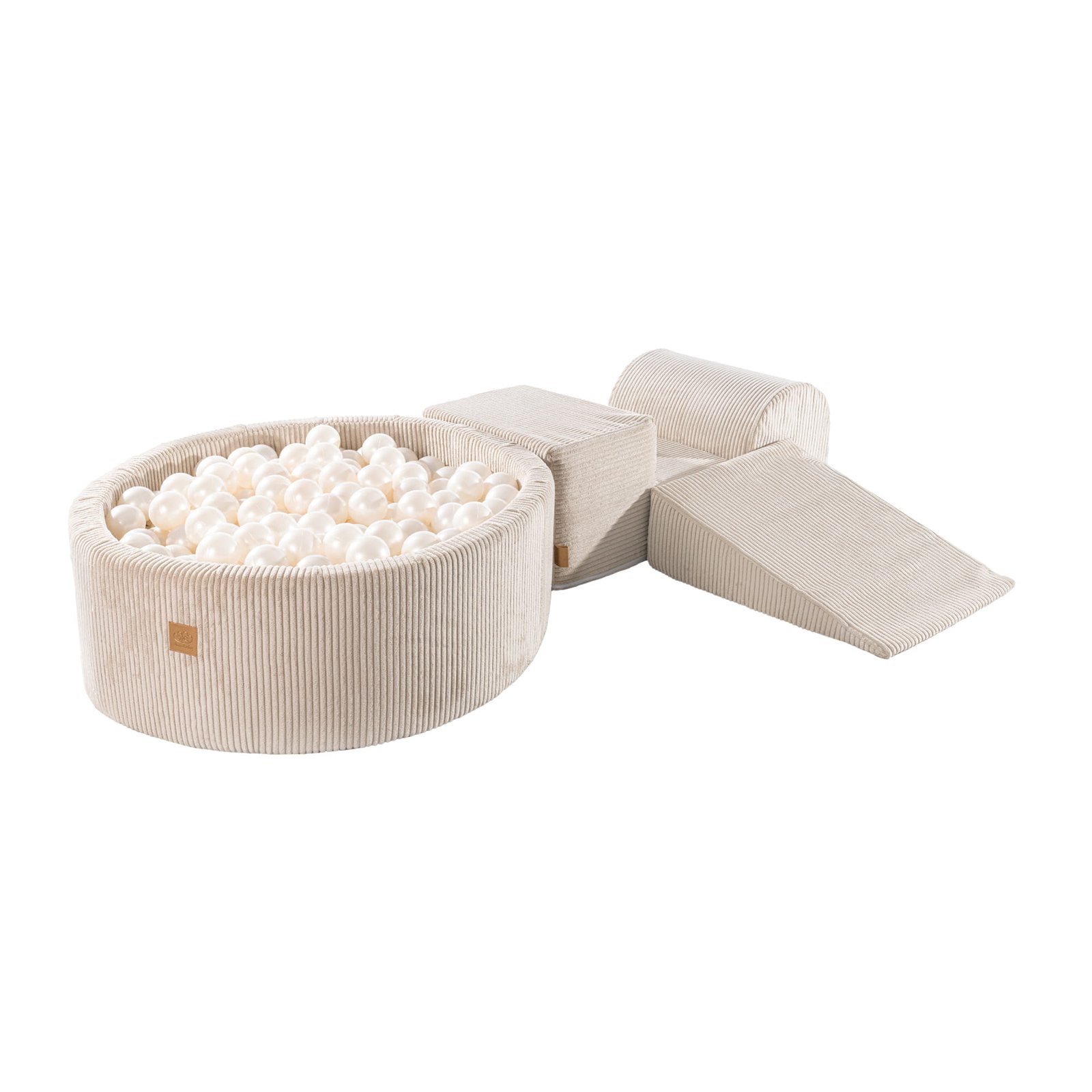 Minkštų modulių rinkinys su kamuoliukų baseinu | Smėlio spalvos