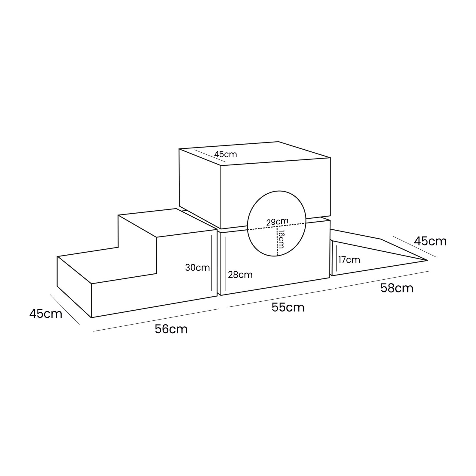 Minkštų modulių rinkinys | 5 elementai | Pudrinė rožinė - Image 8