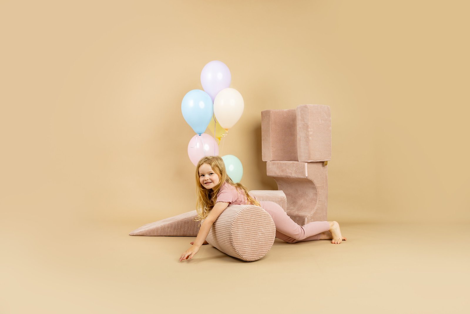 Minkštų modulių rinkinys | 5 elementai | Pudrinė rožinė - Image 3