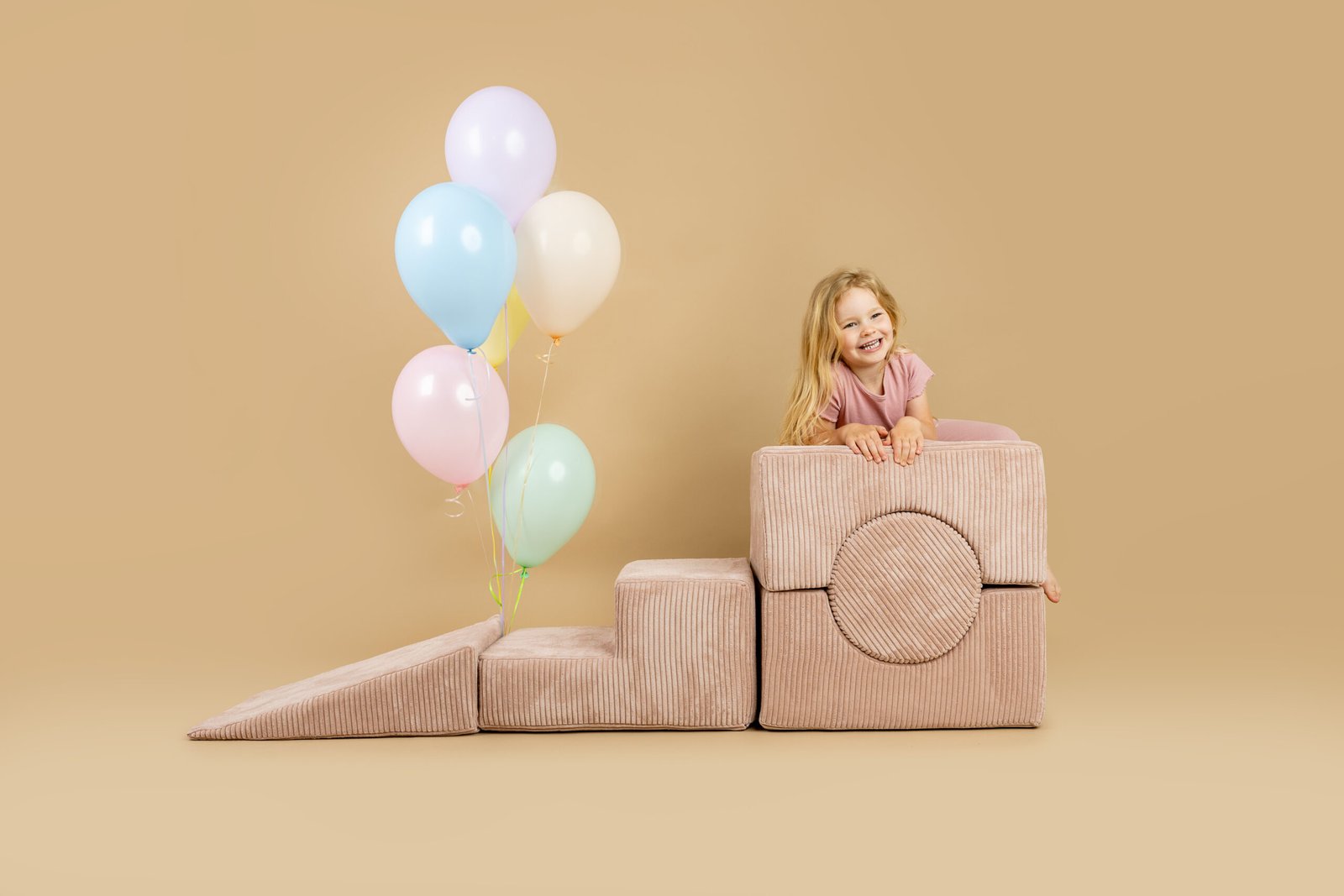 Minkštų modulių rinkinys | 5 elementai | Pudrinė rožinė